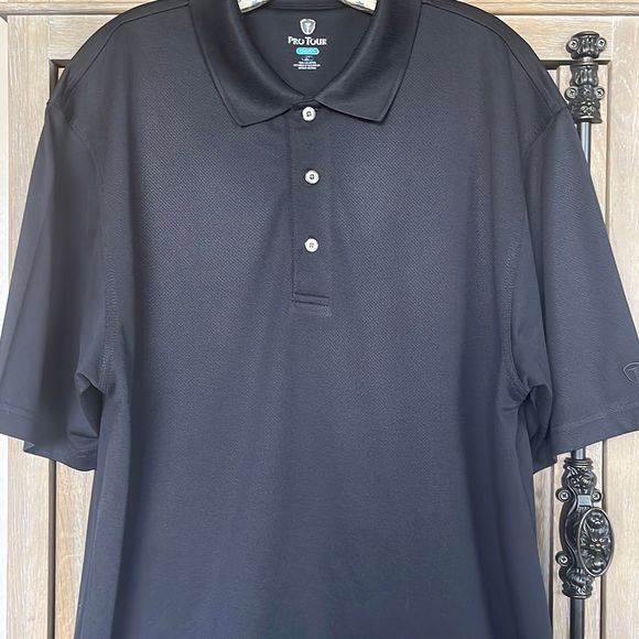 Pro Tour Textured Airplay Polo Shirt Black size XL - Picture 5 of 13